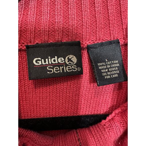 Guide Series Full Zip Sweater Pockets Ribbed Size Large Cotton High Neck Outdoor - Picture 4 of 6